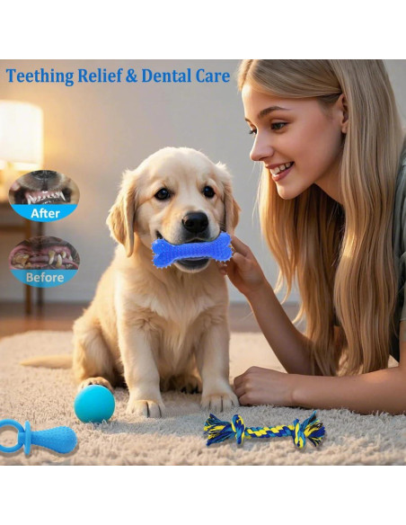 Paquete de 20 Juguetes para Cachorros Beiker - Goma y Cuerda