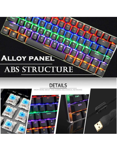 Teclado Mecánico ZIYOU LANG con Ratón RGB y Alfombrilla