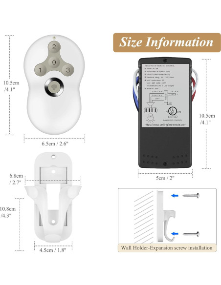 Control Remoto Universal para Ventilador de Techo Prichor RC-05+5R Control Remoto Universal para Ventilador de Techo Prichor RC-05+5R