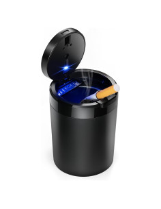 Cenicero de coche XIHUII con tapa y luz LED desmontable