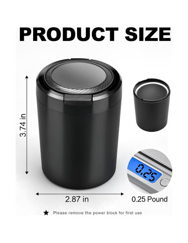 Cenicero de coche XIHUII con tapa y luz LED desmontable