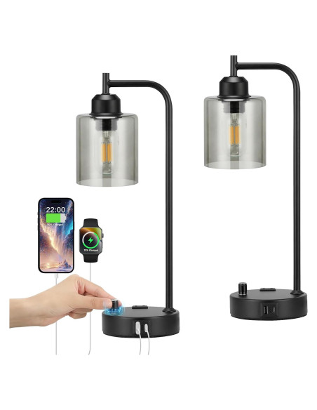 Set de 2 Lámparas de Escritorio Regulables Innqoo con USB