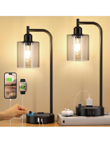 Set de 2 Lámparas de Escritorio Regulables Innqoo con USB