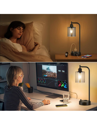 Set de 2 Lámparas de Escritorio Regulables Innqoo con USB