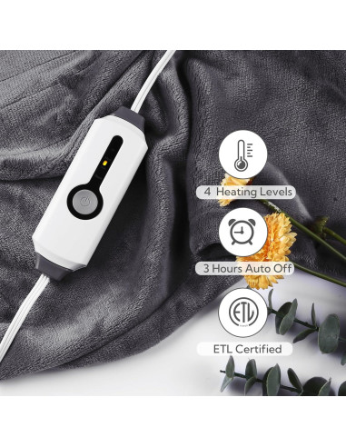 Manta Eléctrica Térmica SUNNY HEAT 127x152 cm 4 Niveles Calor