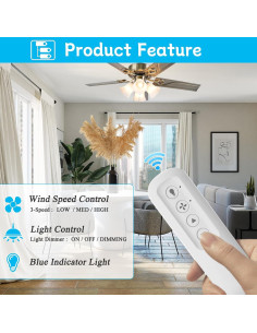 Control Remoto Hunter RC-82T para Ventilador de Techo 434MHz 2