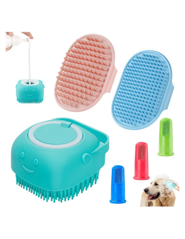 Cepillo de Aseo 3 en 1 Comotech para Perros y Gatos Azul