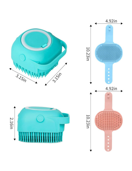 Cepillo de Aseo 3 en 1 Comotech para Perros y Gatos Azul