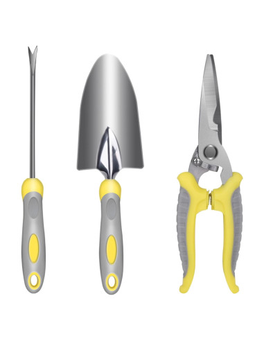 Juego de Herramientas de Jardín Wisakey 3 Piezas Acero Inoxidable