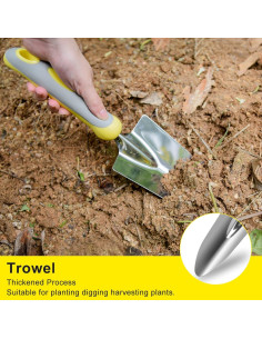 Juego de Herramientas de Jardín Wisakey 3 Piezas Acero Inoxidable 2