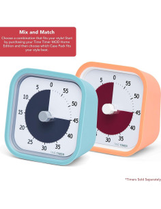 Temporizador Visual Time Timer Home MOD - Paquete de 2 Fundas Silicona Naranja y Azul 2