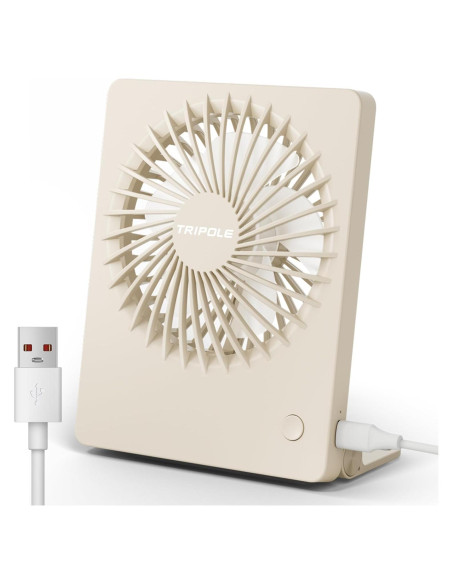 Ventilador de Escritorio TriPole KW59P USB 3 Velocidades Beige