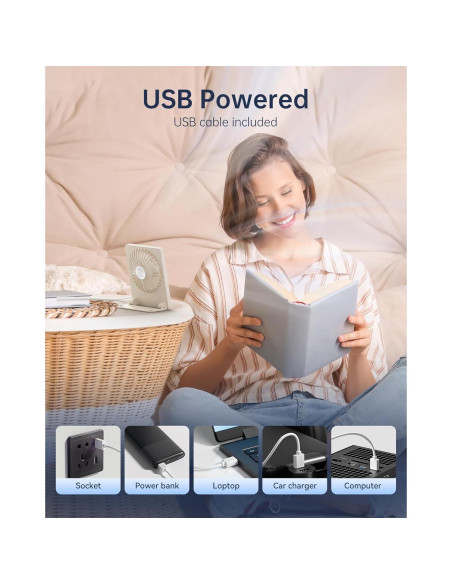 Ventilador de Escritorio TriPole KW59P USB 3 Velocidades Beige