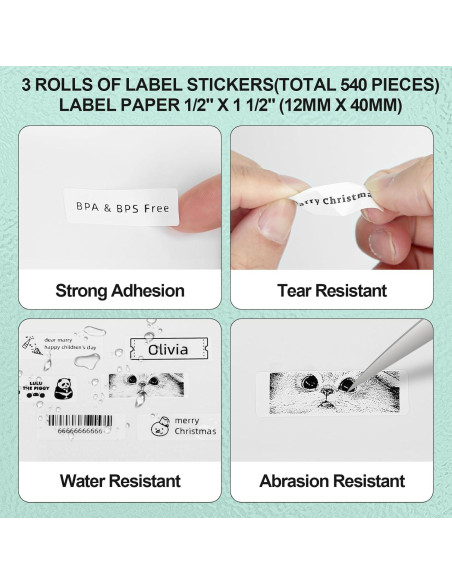 Funda Dura Negra para Impresoras de Etiquetas Phomemo, NELKO, NIIMBOT, JADENS