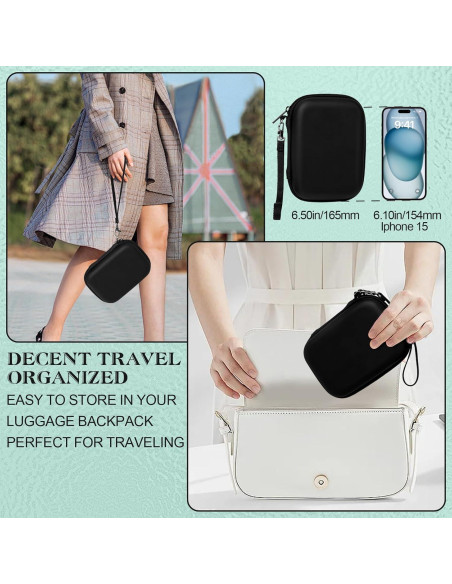 Funda Dura Negra para Impresoras de Etiquetas Phomemo, NELKO, NIIMBOT, JADENS