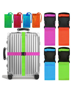 Juego de Correas de Equipaje Leehoom 8 Piezas Ajustables