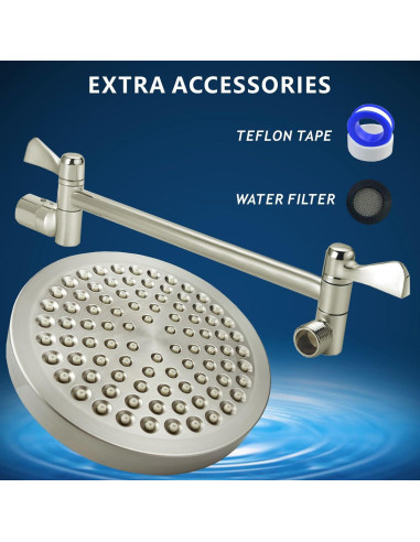 Cabezal de Ducha de Lluvia Nuodan 6" con Brazo de 28 cm