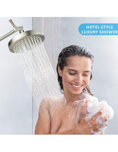 Cabezal de Ducha de Lluvia Nuodan 6" con Brazo de 28 cm