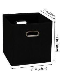 Cajas de almacenamiento Yunkeeper, 3 unidades, 28x28x28 cm, negro 2