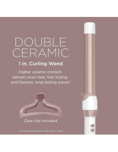 Varita de Rizar Doble Cerámica Conair 1" Clip de Garra 2