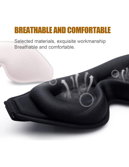 Máscara de Ojos para Dormir Hunrimu 3D Ajustable Bloqueo Luz Máscara de Ojos para Dormir Hunrimu 3D Ajustable Bloqueo Luz