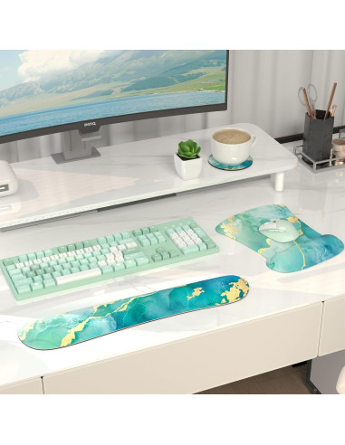 Juego de Alfombrilla de Ratón 3 en 1 EYROZILL Ergonómico Gel