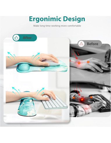 Juego de Alfombrilla de Ratón 3 en 1 EYROZILL Ergonómico Gel