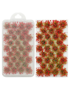 Woohome Hierba Artificial 32 PCS Flores Rojas para Diorama