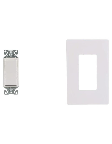 Interruptor Decorador EATON 15A 120V 3 Vías Blanco Sin Tornillos