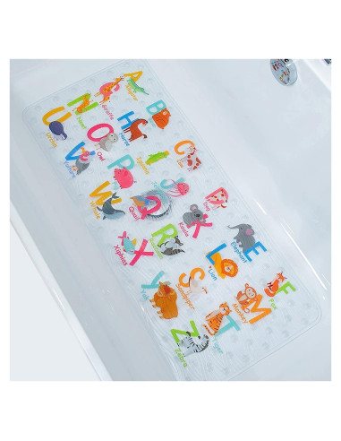 Alfombrilla de baño antideslizante BEEHOMEE 89x38 cm Alfabeto