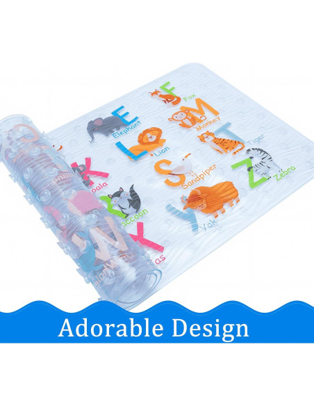 Alfombrilla de baño antideslizante BEEHOMEE 89x38 cm Alfabeto