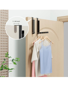 Perchero de Puerta Plegable BAKON - 2 Paquete Negro 2