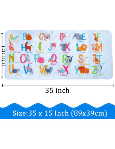 Alfombrilla de baño antideslizante BEEHOMEE 89x38 cm Alfabeto