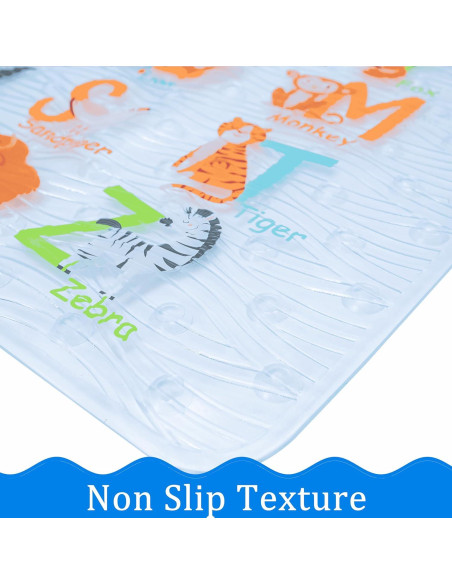 Alfombrilla de baño antideslizante BEEHOMEE 89x38 cm Alfabeto