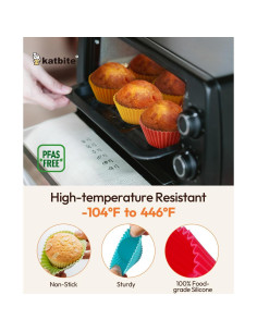 Forros de Silicona Katbite para Cupcakes 24 Piezas Multicolor 2
