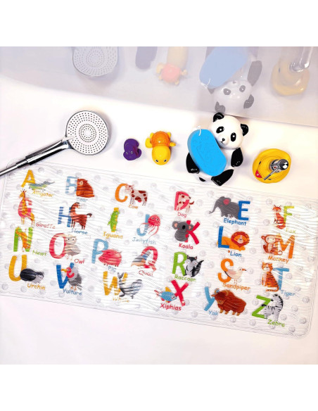 Alfombrilla de baño antideslizante BEEHOMEE 89x38 cm Alfabeto