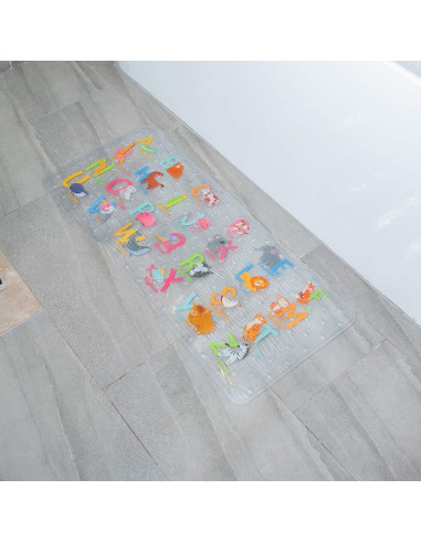 Alfombrilla de baño antideslizante BEEHOMEE 89x38 cm Alfabeto