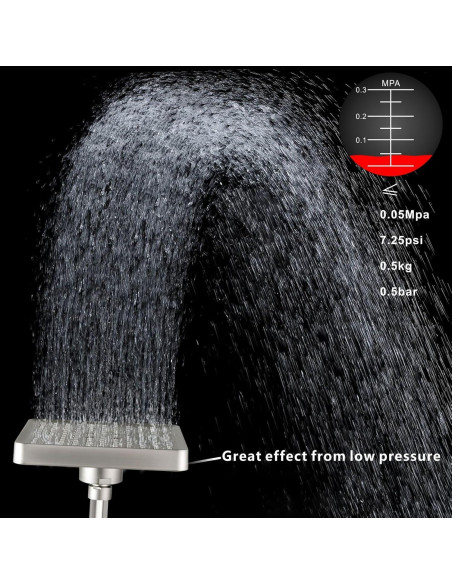 Cabezal de Ducha Voolan Cuadrado 15cm Alta Presión Níquel