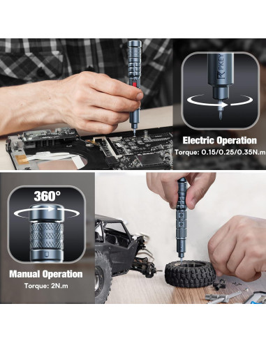 Destornillador Eléctrico Mini PKEY CS0631A con 28 Puntas