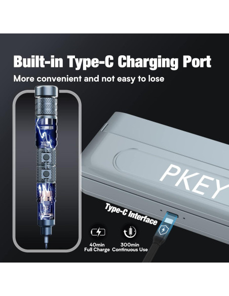 Destornillador Eléctrico Mini PKEY CS0631A con 28 Puntas