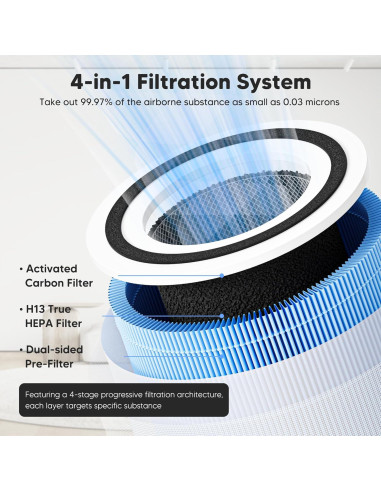 Filtro de Reemplazo H13 para Purificador LEVOIT Core 300 - 2 Unidades