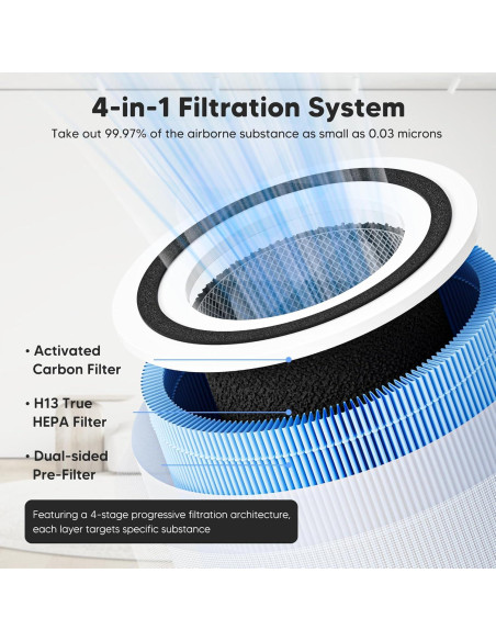 Filtro de Reemplazo H13 para Purificador LEVOIT Core 300 - 2 Unidades