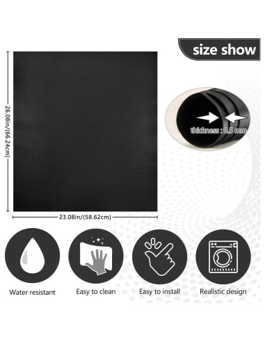 Cubierta Magnética QUGRL Negra para Lavavajillas 58.4x66.0 cm