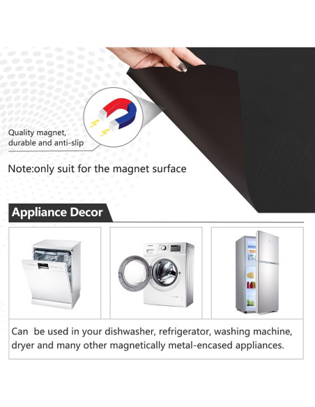 Cubierta Magnética QUGRL Negra para Lavavajillas 58.4x66.0 cm