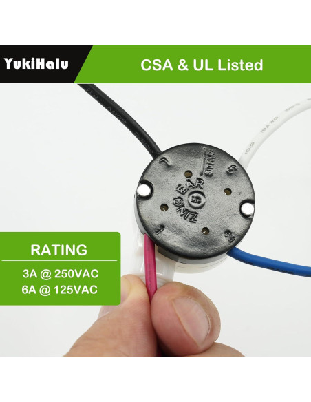 Interruptor de cadena para ventilador de techo YukiHalu ZE-208S 3 velocidades