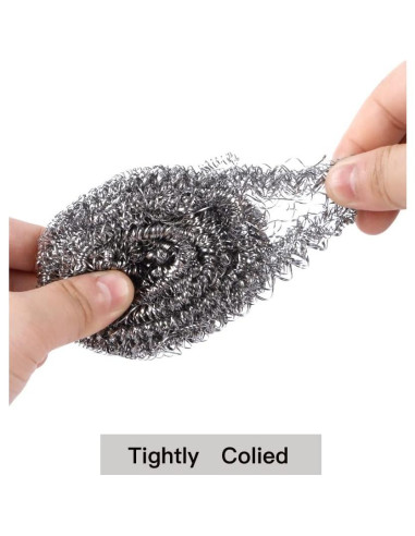 12 Estropajos de Acero Inoxidable Carrie Joe para Cocina