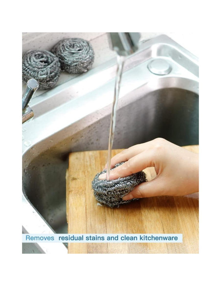 12 Estropajos de Acero Inoxidable Carrie Joe para Cocina