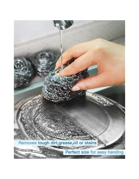12 Estropajos de Acero Inoxidable Carrie Joe para Cocina