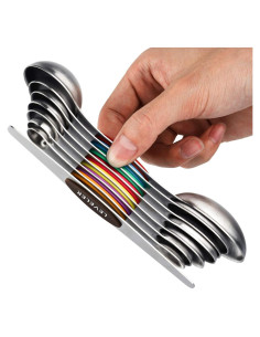 Juego de Cucharas Medidoras Magnéticas YellRin 8 Piezas Acero Inoxidable