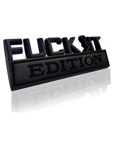 Emblema 3D para Automóvil DWARFOO Edición Fuck IT Negro